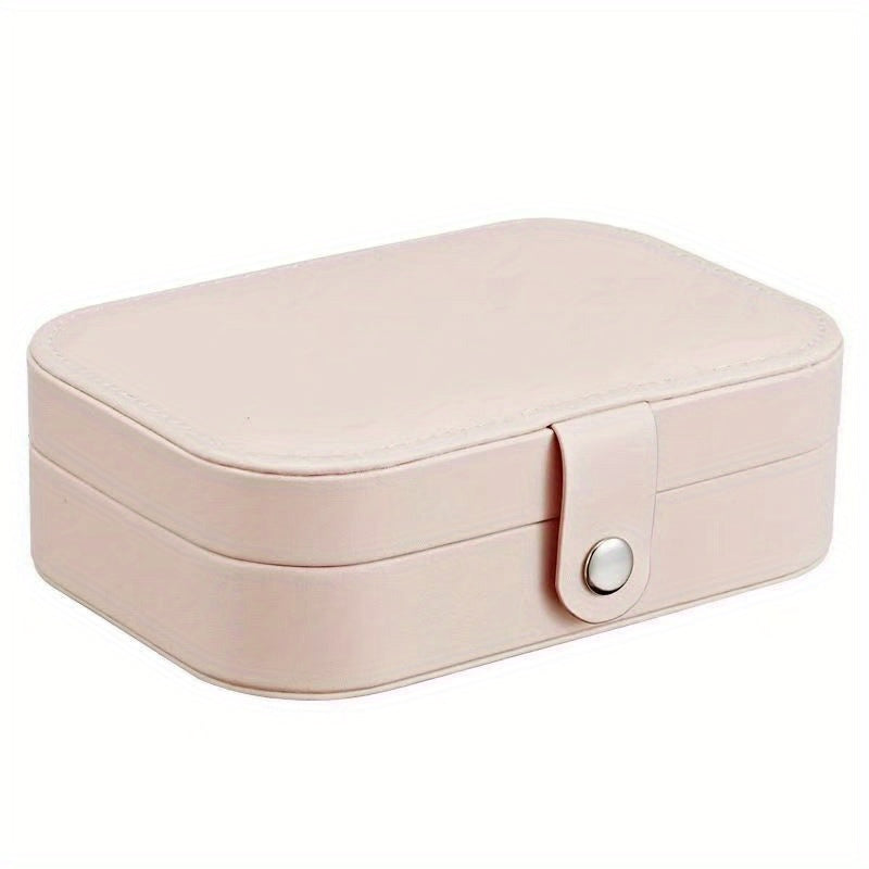 Cube Jewelry Box PU Leather Earrings Rings Necklaces Storage Bag