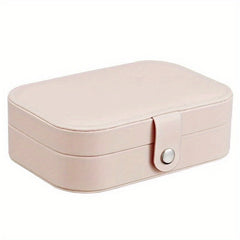 Cube Jewelry Box PU Leather Earrings Rings Necklaces Storage Bag