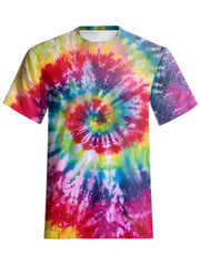 Men's Tie Dye T Shirt Active Stretch Tee for Summer Outdoor Sports