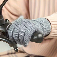 Winter Thermal Knit Gloves Touch Screen Windproof Warm Thick Full Finger Gloves