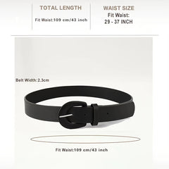 D Shape Buckle Belt Pu Leather for Women Girls