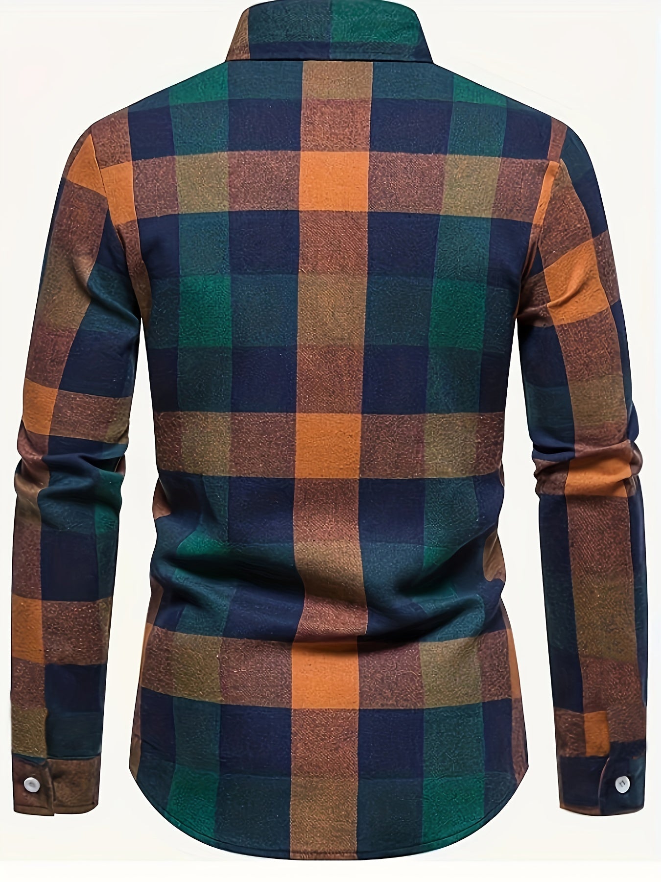 Plaid Print Men's Casual Long Sleeve Shirt