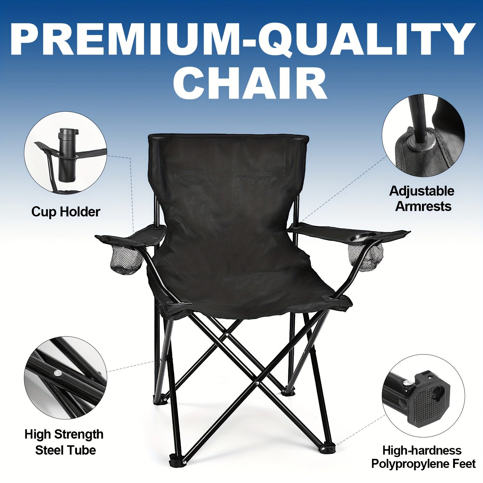 2pcs Portable Compact Chair for Outdoor Camping and Picnic