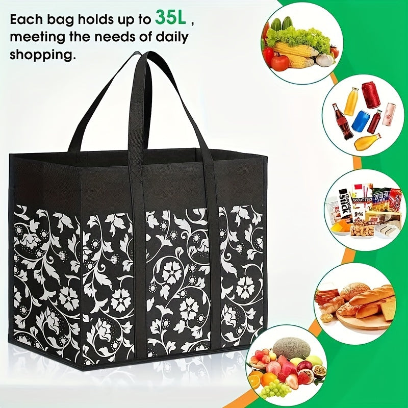 Foldable Reusable Shopping Bag Tote Bags with Reinforced Handles