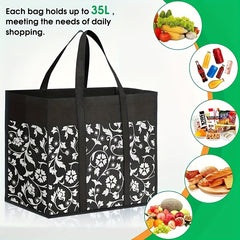 Foldable Reusable Shopping Bag Tote Bags with Reinforced Handles