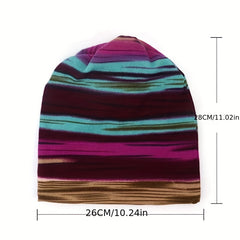 Striped Print Multifunctional Hat Neck Gaiter Pullover Hat