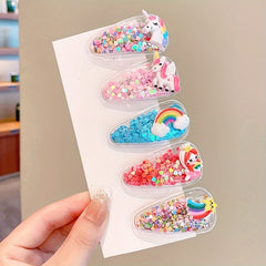 5pcs Sequin Transparent Hair Clips For Girls Hair Accessories