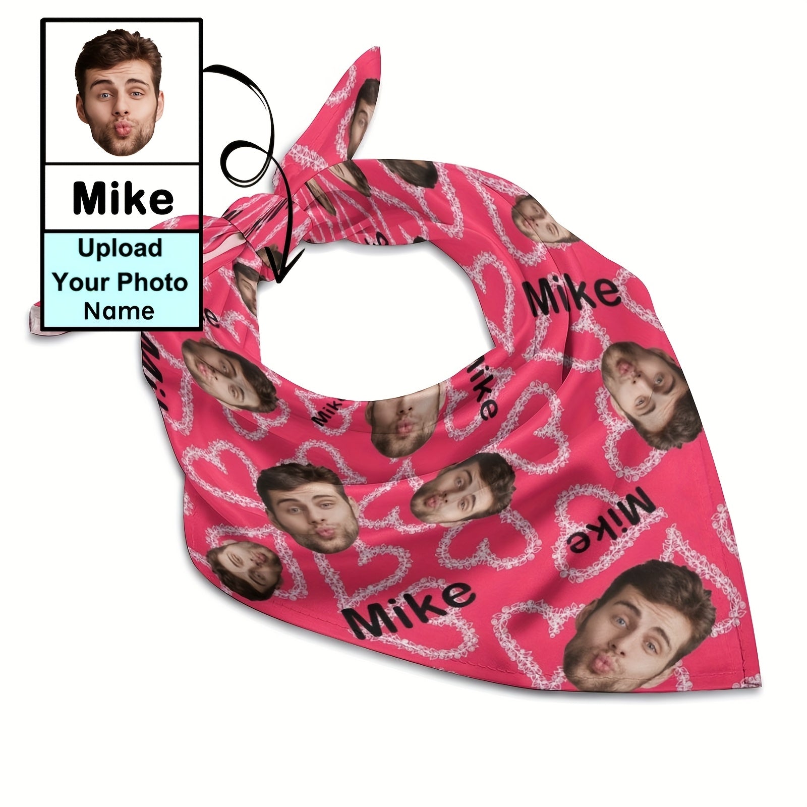 Personalized Custom Photo Square Scarf Bandanas Soft Scarf