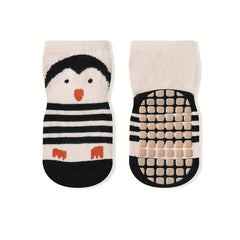 5pairs Kids Anti-Skid Cartoon Pattern Socks with Rubber Dots