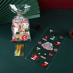50pcs Christmas Party Candy Bags with 1 Pack Of Ties