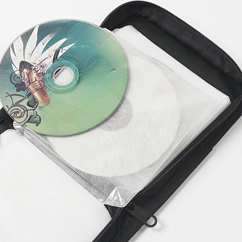 CD DVD Storage Bag Portable Case 40 Disc Capacity Car Travel Organizer