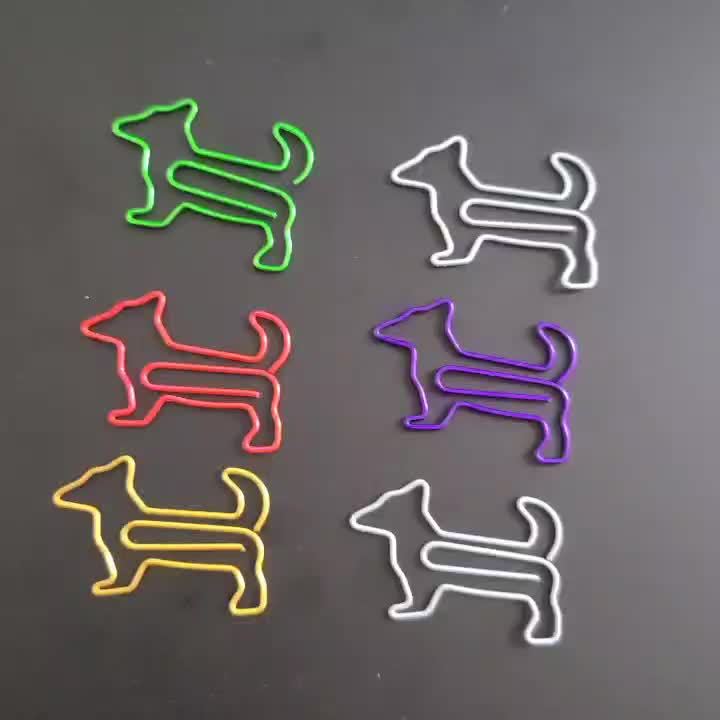 30pcs Mixed Paper Clips Dog Shaped Paper Clips Animal Bookmarks Fun Office