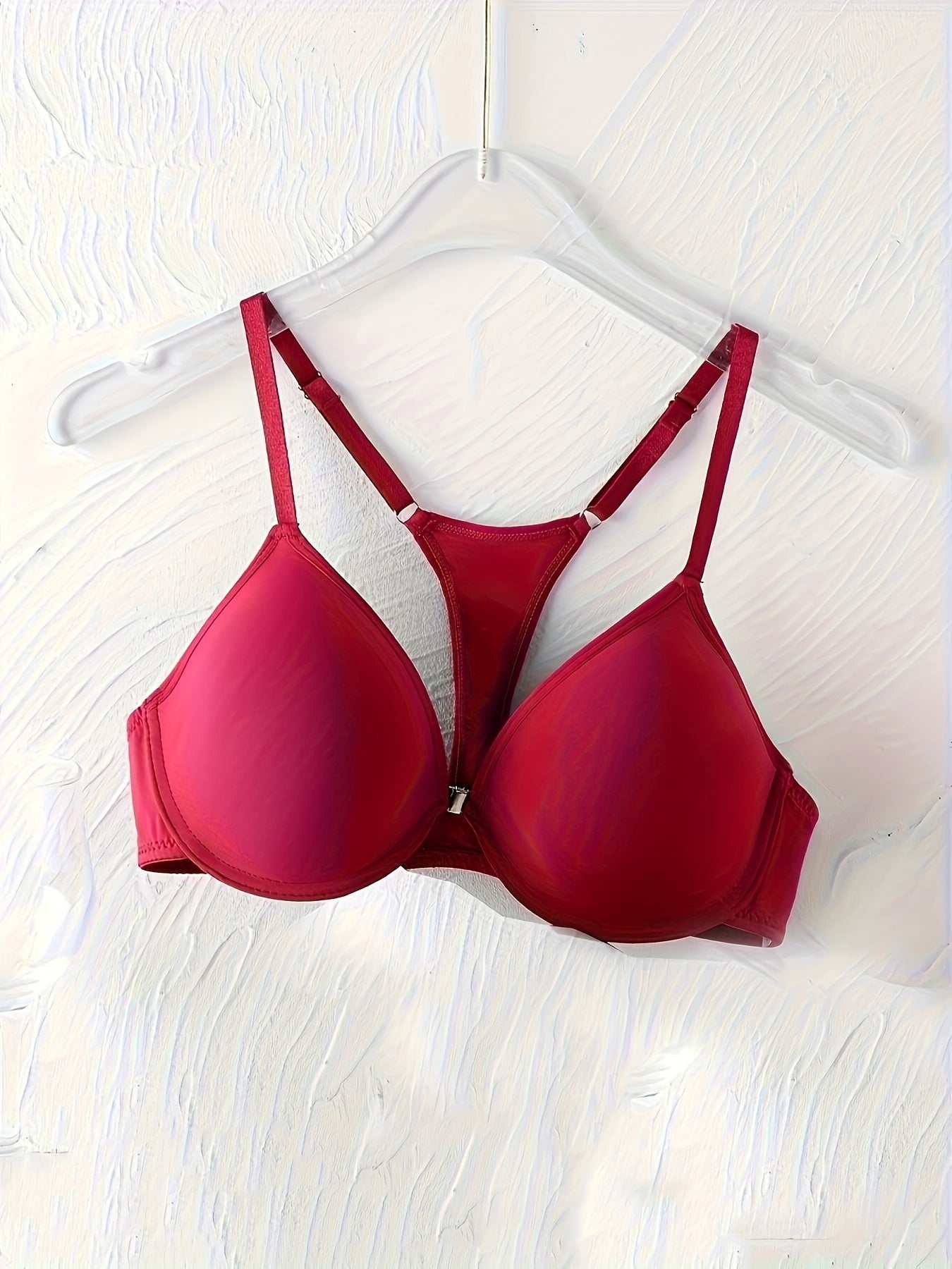 3pcs Front Buckle Push Up Bras Breathable T Shirt Bra Women's Lingerie