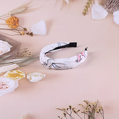 Knotted Wide Edge Headband Solid Bird Print Hairpin Girls Hair Accessories