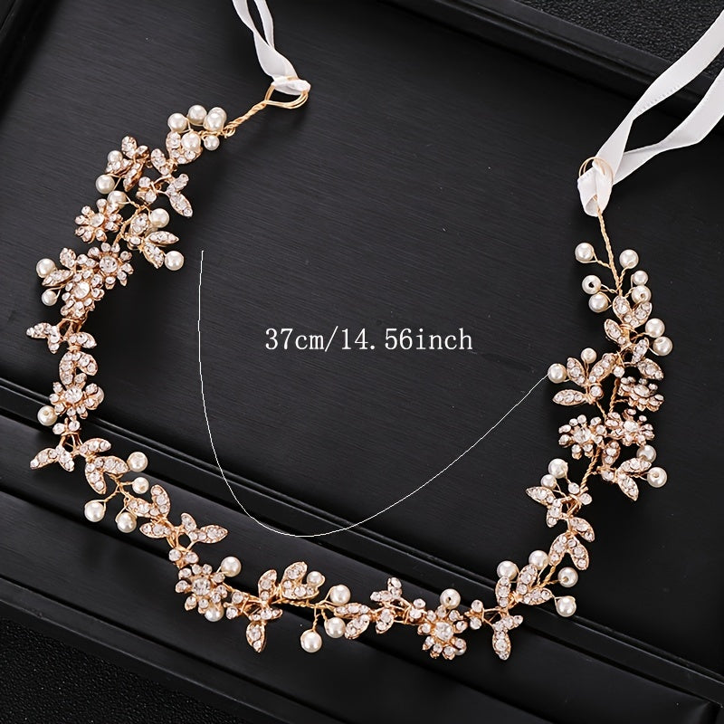 Bridal Flower Headband Alloy Leaves Wedding Headpieces Headwear