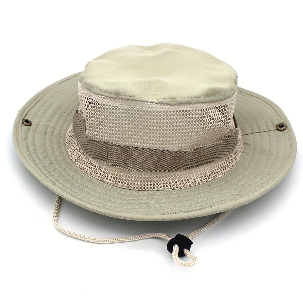 Camouflage Fisherman Hat Mesh Visor Hat Round Brimmed Hat