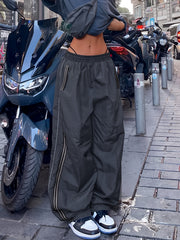 Women's Elastic Waist Casual Sports Pants Loose Fit Running Trousers