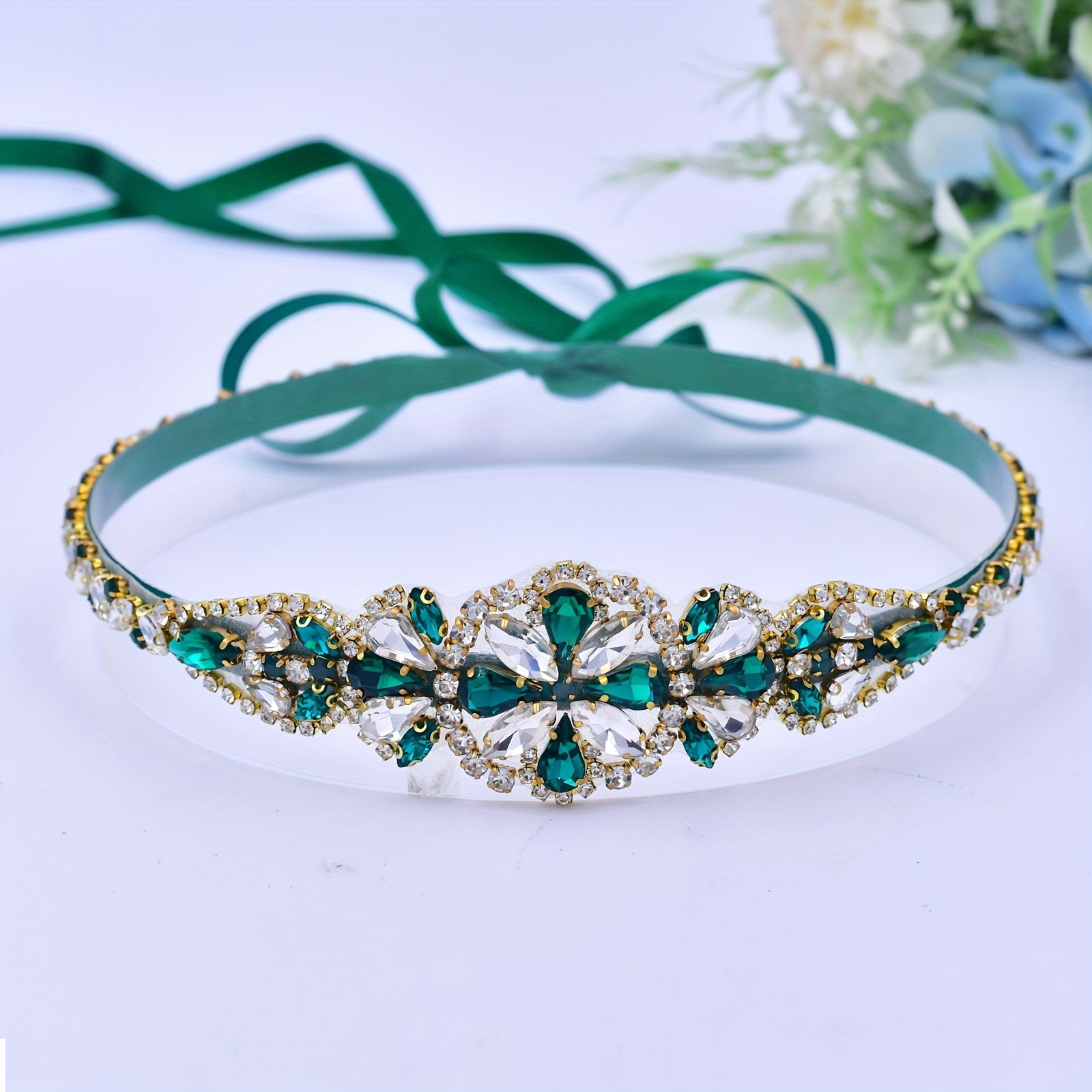 Bridal Rhinestone Sash Glass Crystal Waist Belt Wedding Bridesmaid Accessory