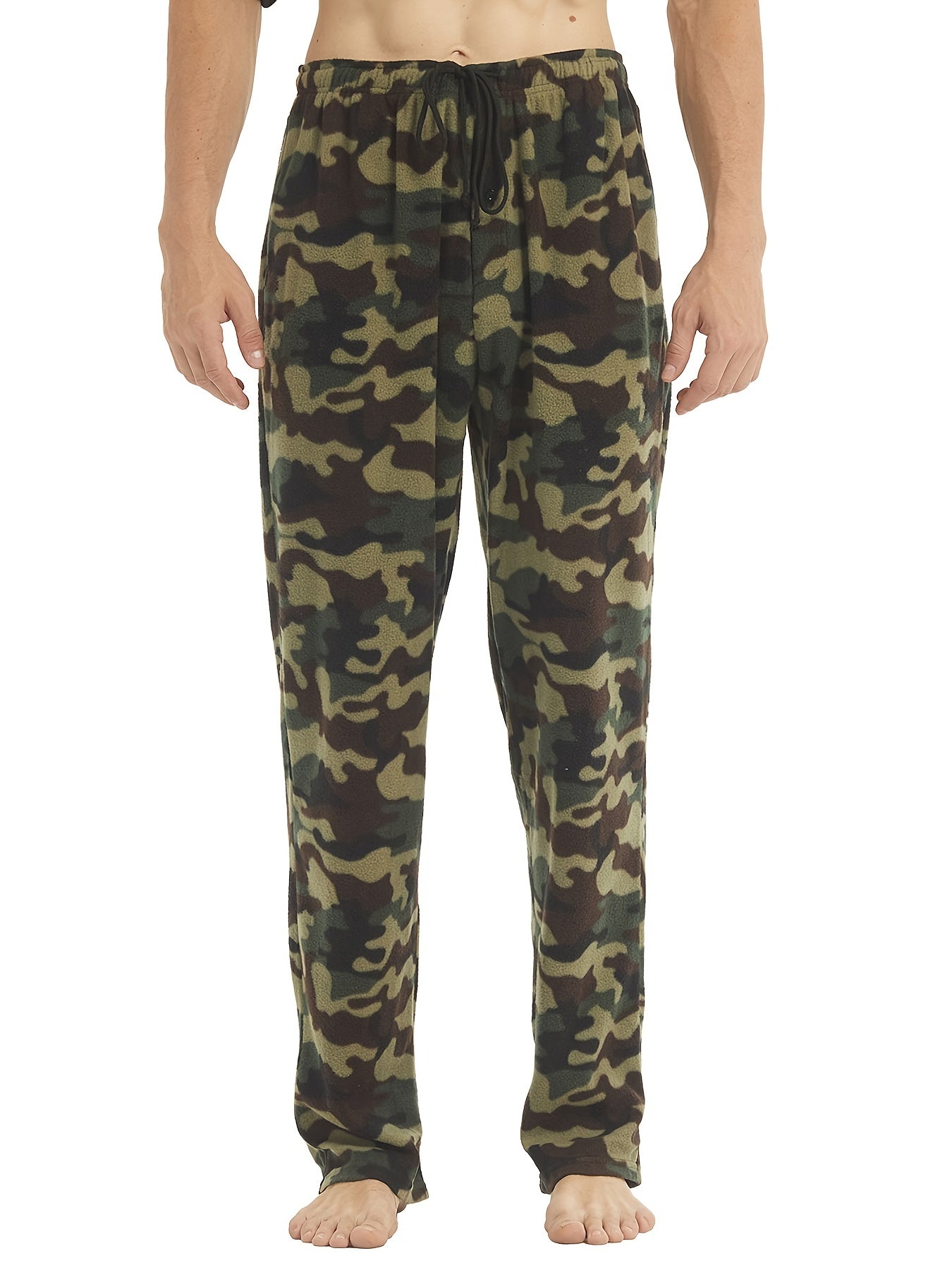 Men's Casual Warm Fleece Plaid Pajama Pants