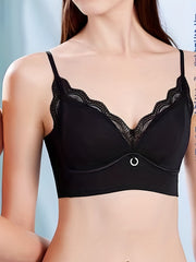 Lace Wireless Bra Breathable Scallop Trim Lingerie