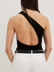 One Shoulder Sexy Bodysuit Summer Solid Casual Women's Clothing