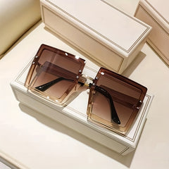 Oversized Square Frame Sunglasses Gradient Lens Glasses UV400