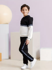 Boys 2pcs Letter Print Hoodie & Sweatpants Set Outdoor Spring And Autumn
