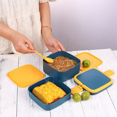Double Layer Portable Lunch Box Microwave Bento Box Leakproof Food Container