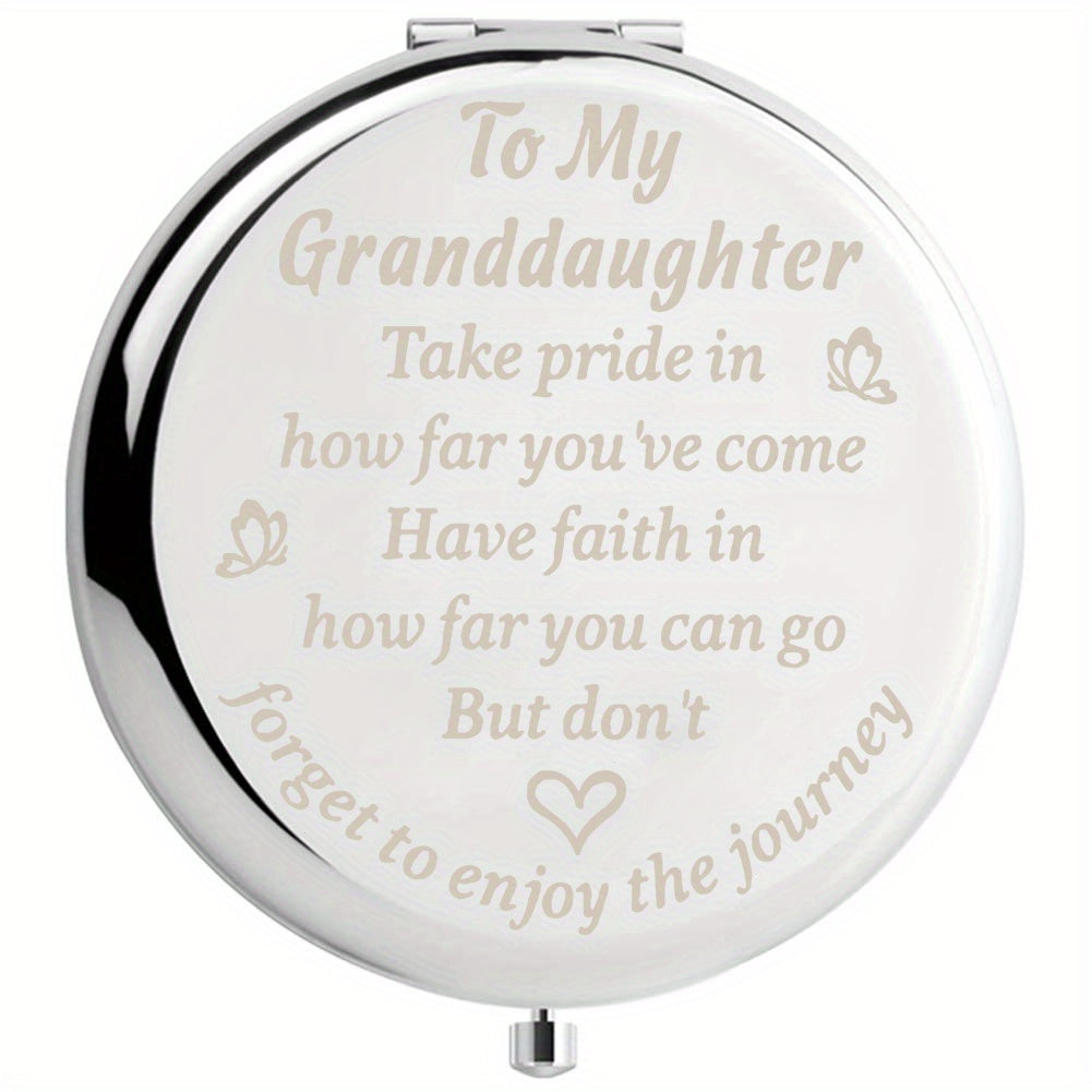 Engraved Compact Mirror Unique Mothers Birthday Wedding For Granddaughter