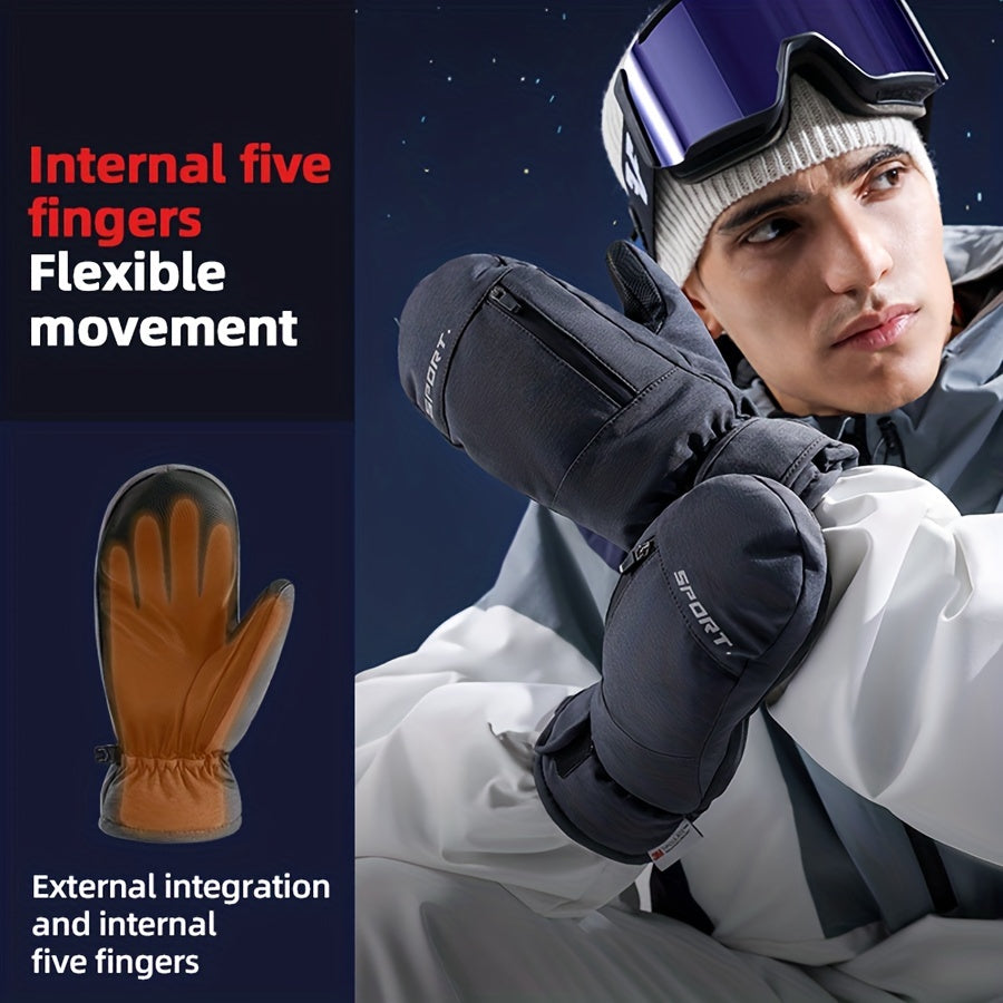 Winter Waterproof Anti-slip Ski Gloves Touch Screen Snow Gloves