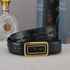 Men's Crocodile Pattern Cowhide Belt with Stainless Steel Buckle