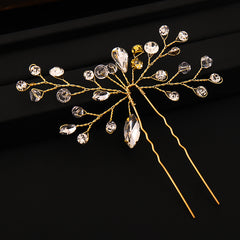 Crystal Bride Wedding Hair Pins Rhinestone Flower Hair Piece