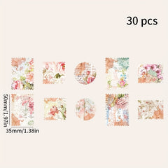 30pcs Flower Scrapbooking Paper Pack, Retro Decorative Craft DIY Papers