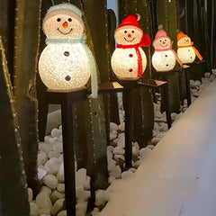 Solar Christmas Snowman Ground Plug in Light Outdoor Garden Light