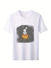 Skull Print Men's Graphic Crew Neck Quick Dry T-shirt