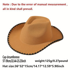 Y2K Cowboy Sunglasses Set with Jazz Fedora Cap & Cowgirl Felt Hat