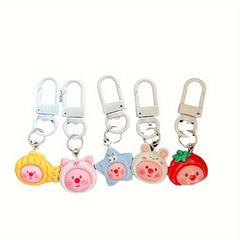 Cartoon Starfish Fish Strawberry Rabbit Keyring Charms Pendant