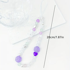 Rose Pearl Butterfly Phone Chain Jelly Keychain Anti-fall Rope