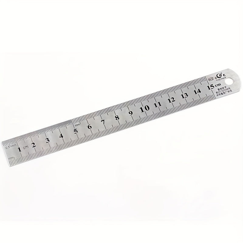 Thick Stainless Steel Ruler, 12-Inch, Metric & Inch Measurement, Durable