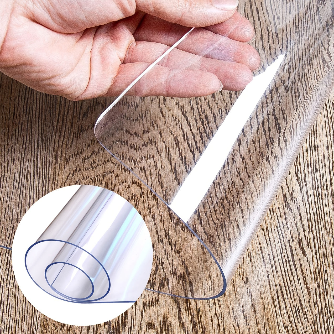 Clear Desk Pad Protector Mat - 1.5mm Thick PVC - Oilproof, Waterproof