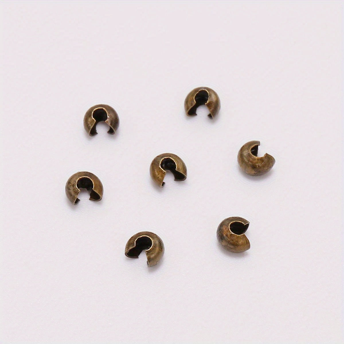 100Pcs 3mm 4mm Round Crimp End Beads Jewelry Making Findings