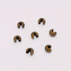 100Pcs 3mm 4mm Round Crimp End Beads Jewelry Making Findings