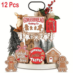 Christmas Tiered Tray Decor Wooden Sign Xmas Tabletop Farmhouse Coffee Signs