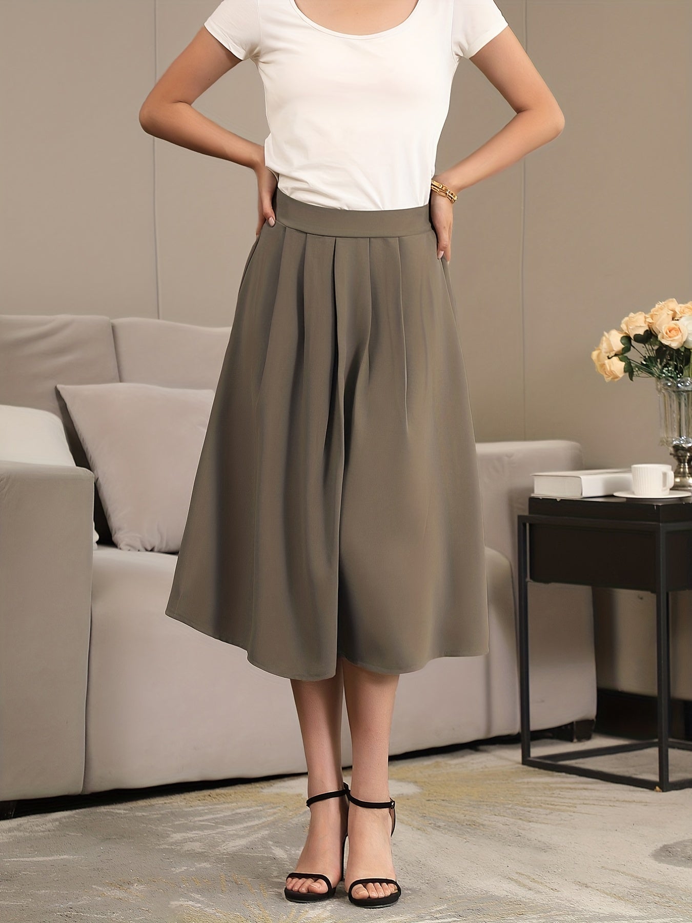High Waist A-Line Skirt for Women