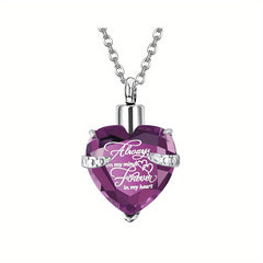 Pet Ashes Memorial Jewelry Heart Shaped Birthstone Cremation Urn Necklace