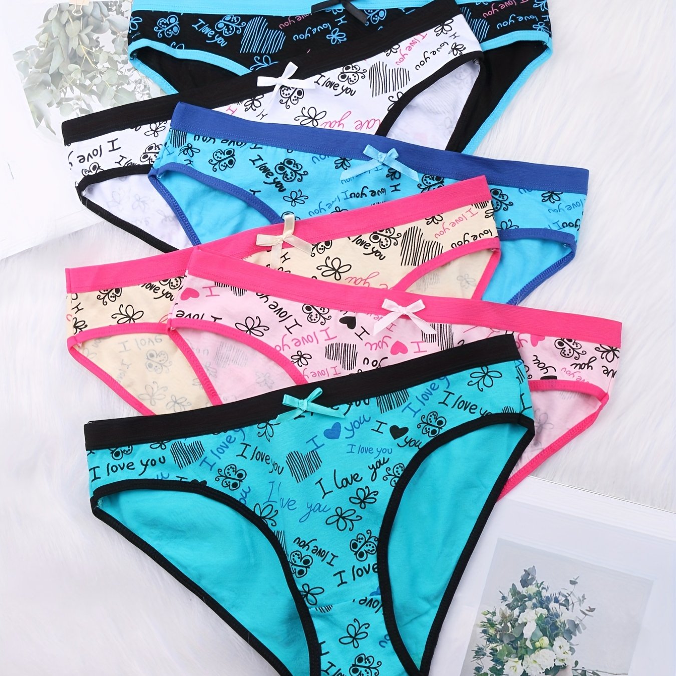 6 Hipster Panties Mixed Patterns Comfortable & Breathable Women's Lingerie