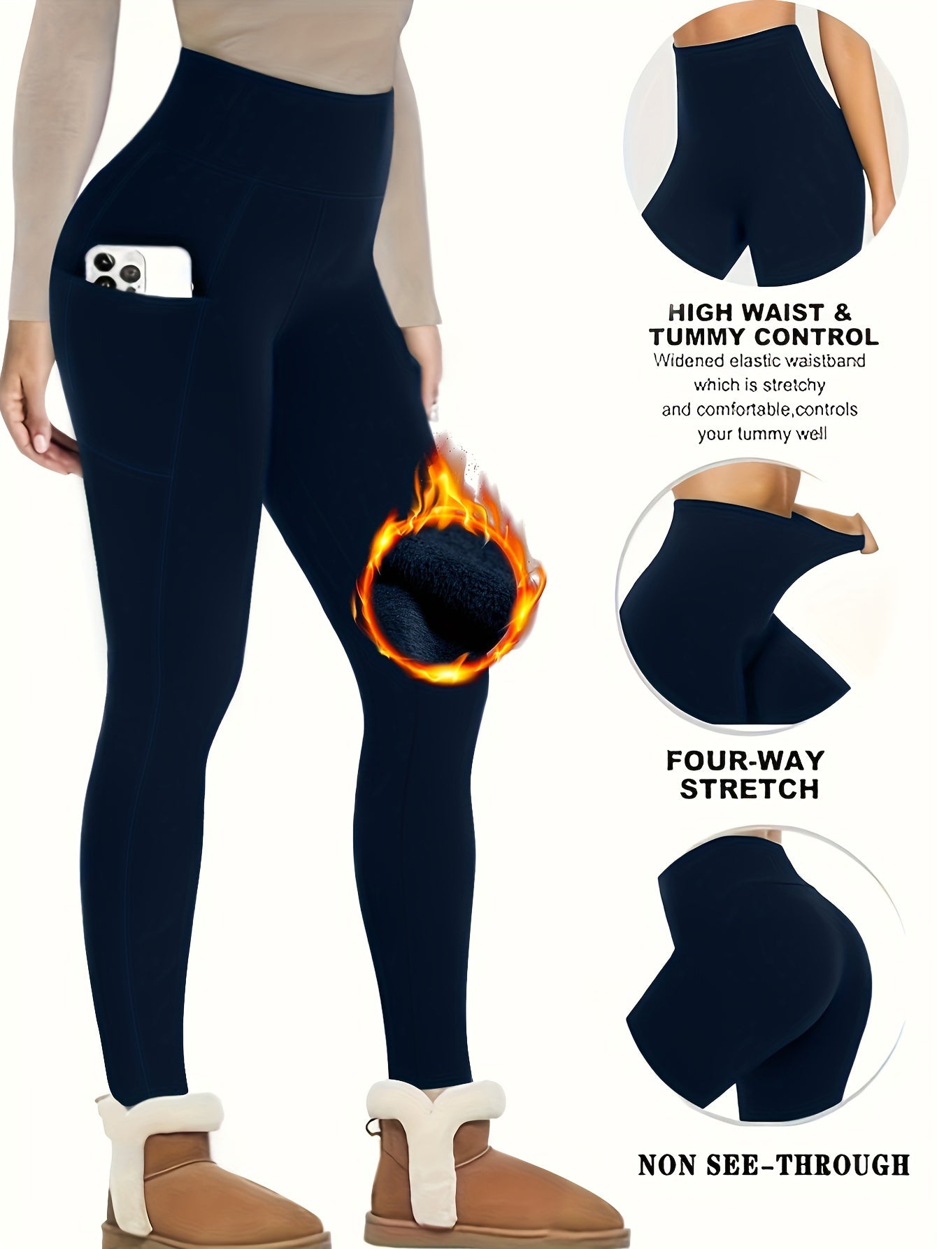 Winter Thermal High Waisted Sports Leggings Women's Activewear