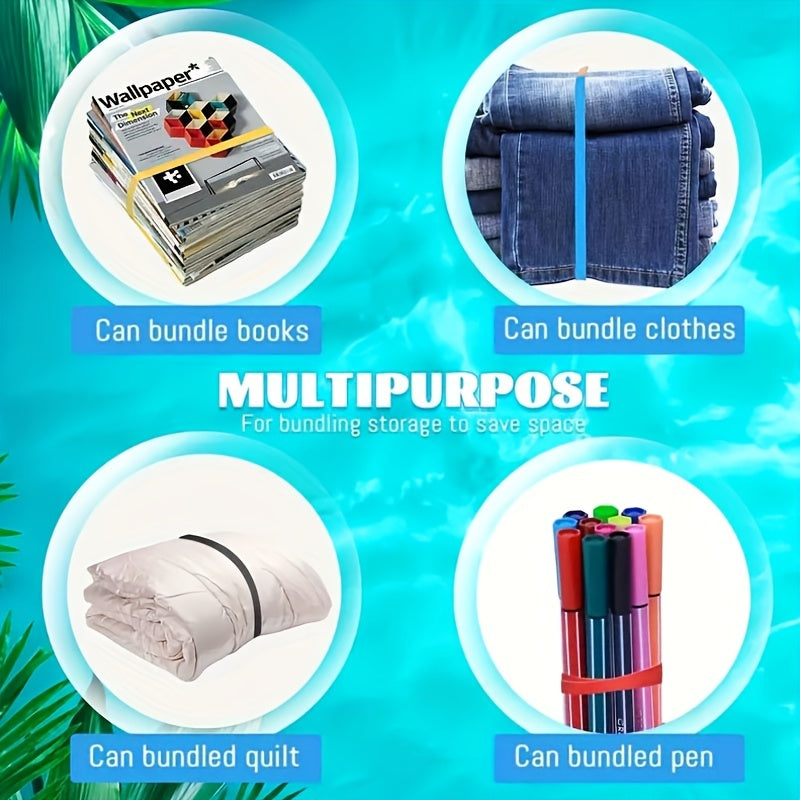 6pcs Silicone Towel Bands for Beach Chair - Windproof Beach Towel Clip Bands