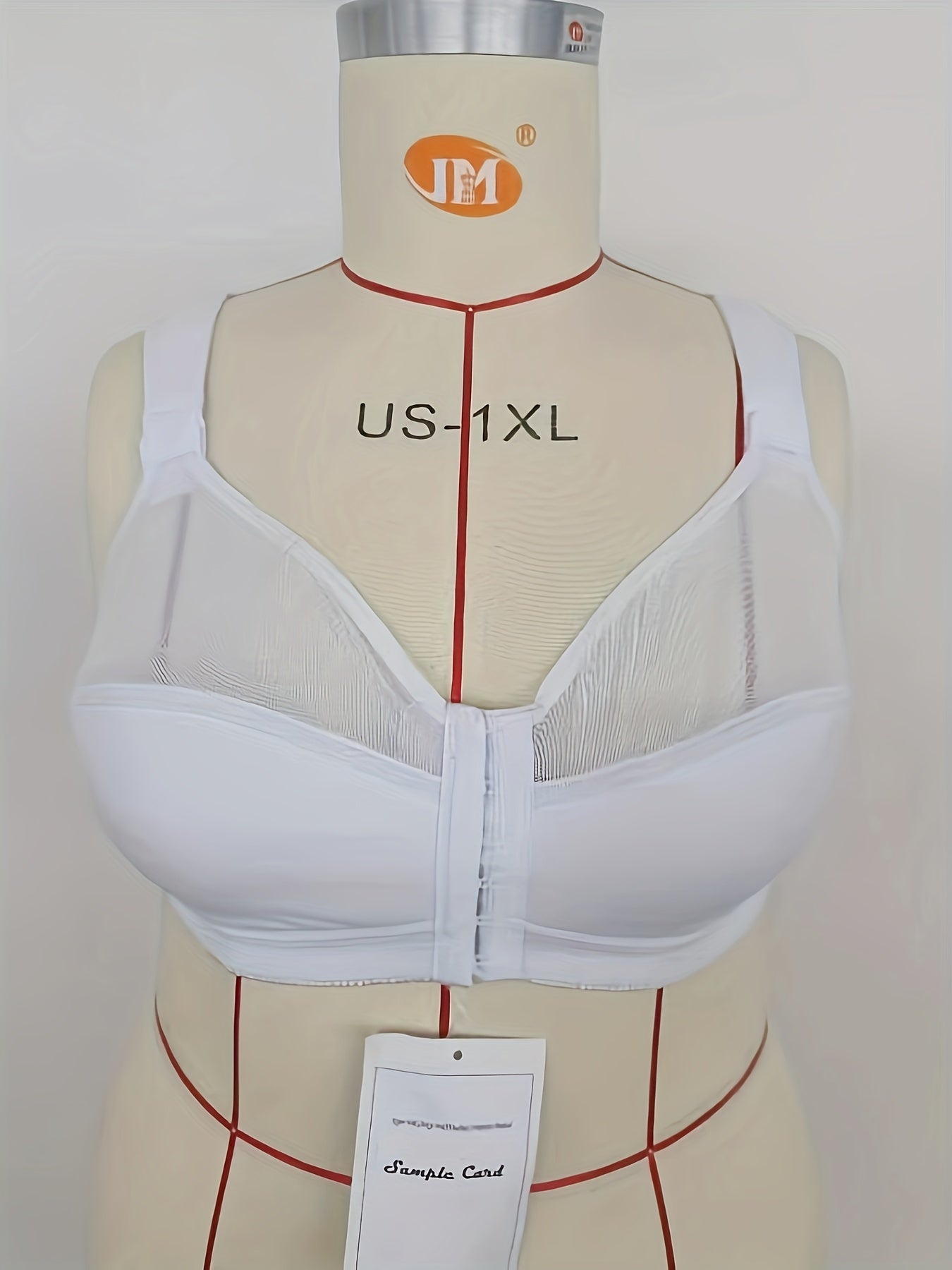 Plus Size Bra Women's Plus Contrast Mesh Closure Front Wireless Full Coverage