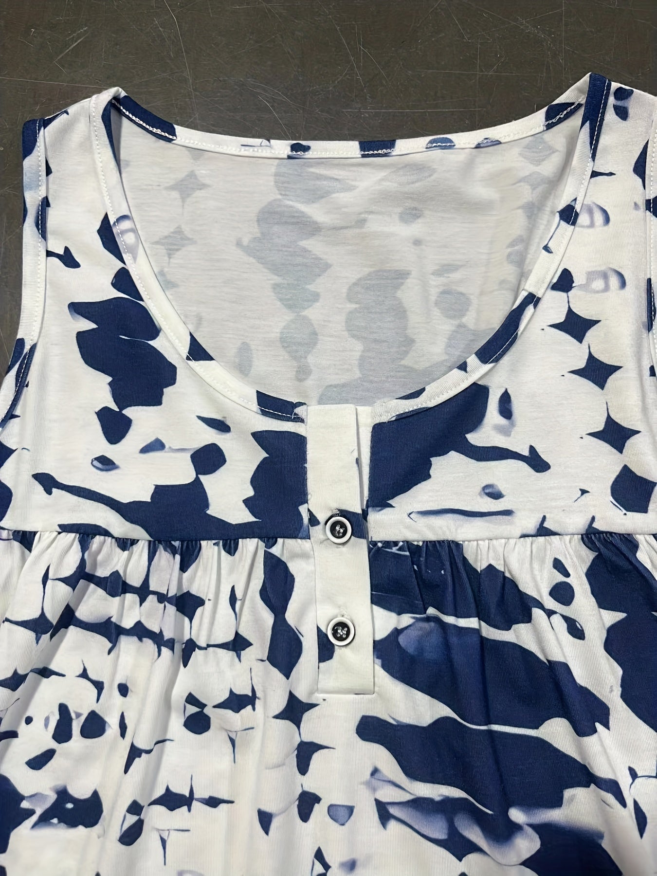 Tie Dye Tank Top Sleeveless Crew Neck Casual Summer Women's Clothing